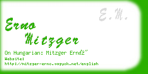 erno mitzger business card